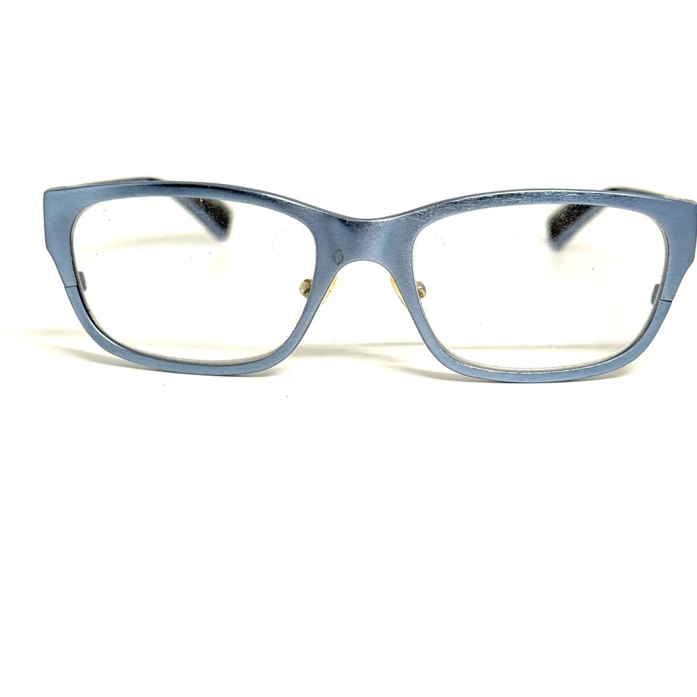 Unbranded Blue Metallic Rectangular Eyeglass Frames with Clear Lenses